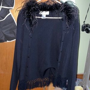 Ostrich feather sweater